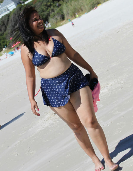 Anchors Swim Skirt - Attached Panty